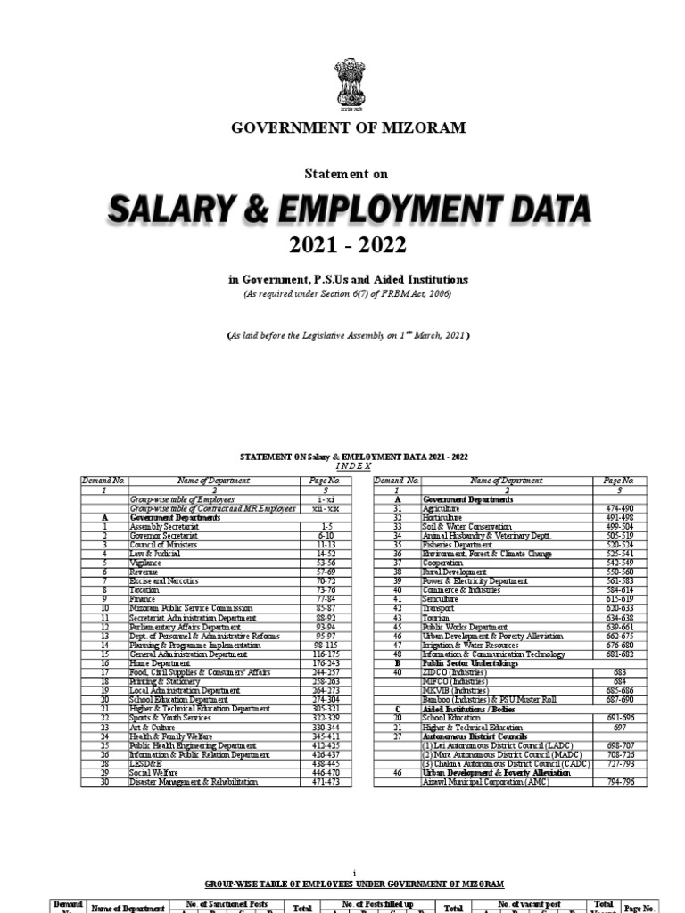 Salary Employment Data 2021 22 Final PDF Economies