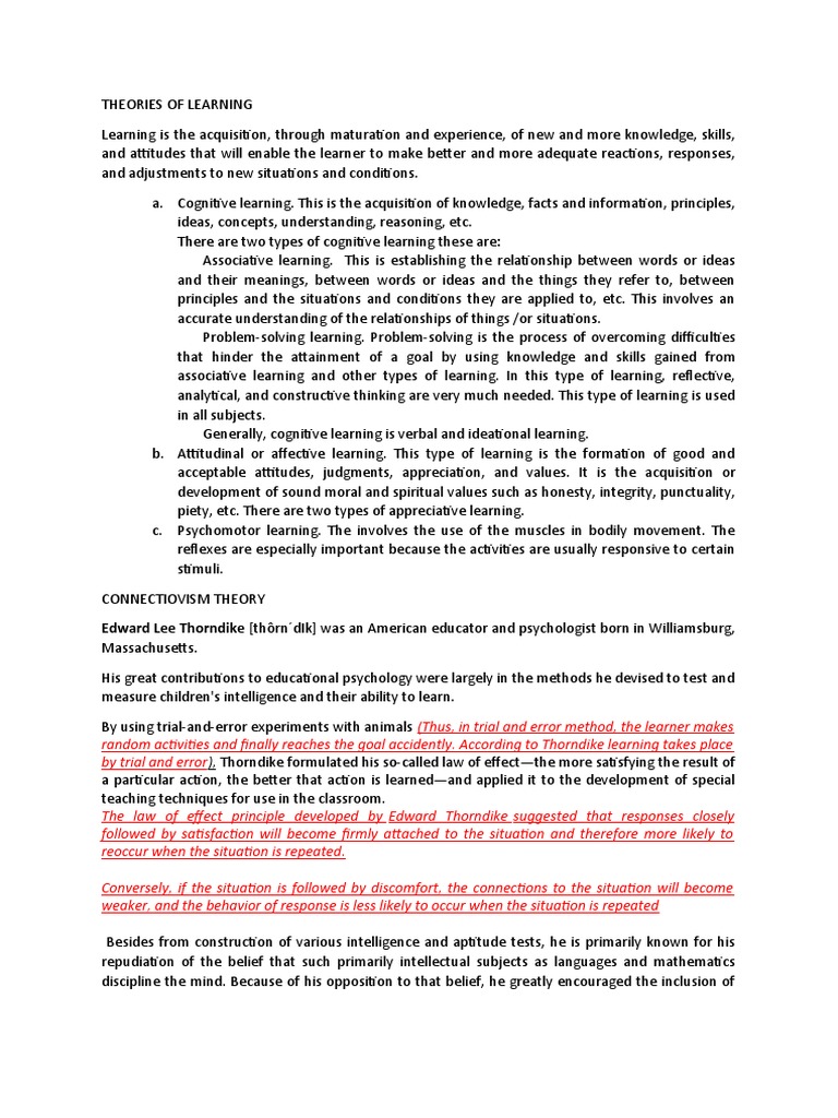 TYPES OF LEARNING THEORIES IN EDUCATION PDF FREE DOWNLOAD visual data 8