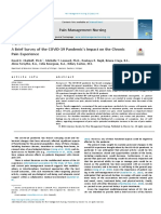 Pain Management Nursing: A Brief Survey of The COVID-19 Pandemic's Impact On The Chronic Pain Experience