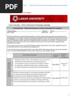 Lamar University - M.Ed. in Educational Technology Leadership Internship Plan: Field-Based Experience Activity (Internship Plan Template)