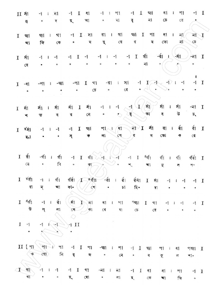 Hridoy Amar Nache Re Notation PDF