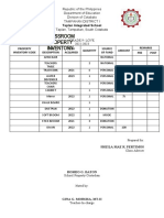 Classroom Property Inventory