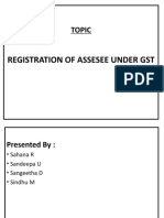 Topic: Registration of Assesee Under GST