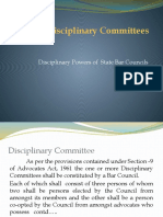 Disciplinary Committees & Disciplinary Powers of State Bar Councils