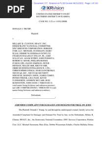 Trump Second Court Filing in Hillary Clinton Case - Crimson Rhino