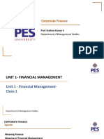 CF - UM21MB641B Unit 1 Class 1-Financial Management-Introduction and Objectives