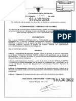 Decreto 1707 Del 18 de Agosto de 2022