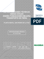 Especificaciones Técnicas Obras Civiles Diseño Fundaciones Mejora Transporte de Fibra