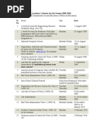 University Calender