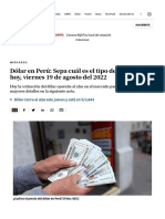 Precio Dólar Perú Tipo de Cambio Hoy Viernes 19 de Agosto Dólares a Soles Dólar de Hoy SUNAT TDEX RMMN ECONOMIA EL COMERCIO PERÚ