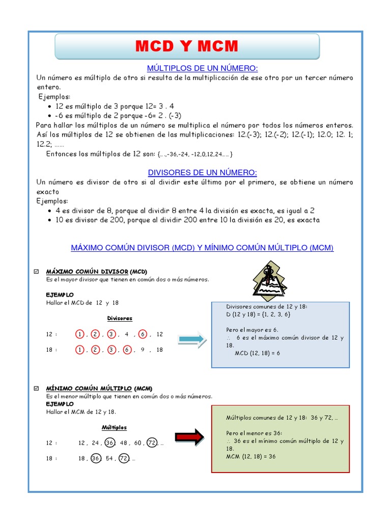 Ejercicios MCD y MCM 2º ESO | PDF | Matemáticas discretas | Matemática ...