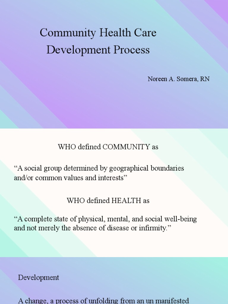 Community Health Development Overview | PDF | Poverty | Poverty ...