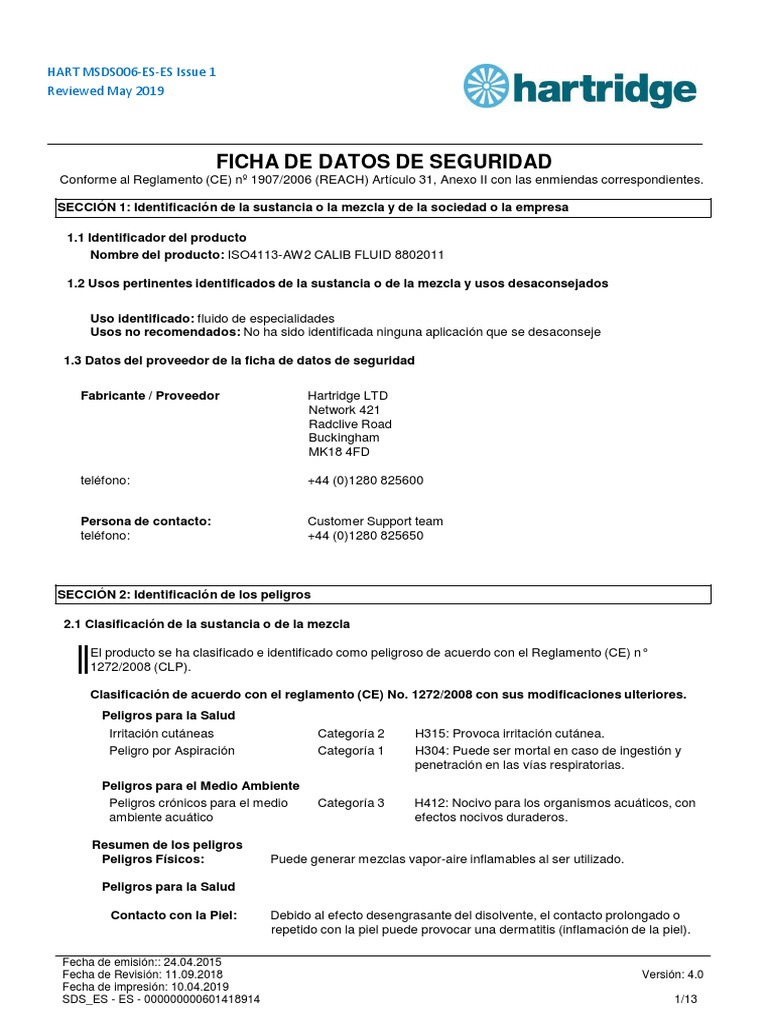 ISO4113AW2 CALIB FLUID 8802011 ES ES 4 0Issue 1 PDF Agua