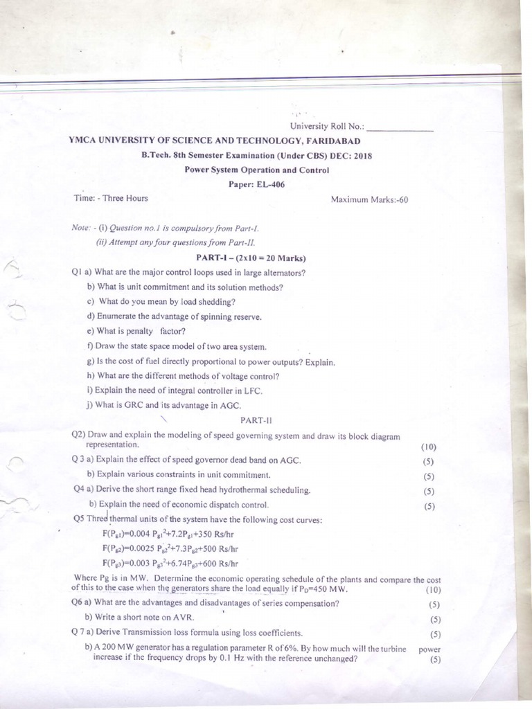 52 Power System Operation and Control (1) PDF