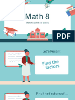 Grade 8 - Factoring DOTS