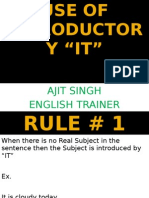 Use of Introductory It