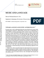 Feld, Steven, and Aaron A. Fox. 1994. Music and Language. Annual Review of Anthropology