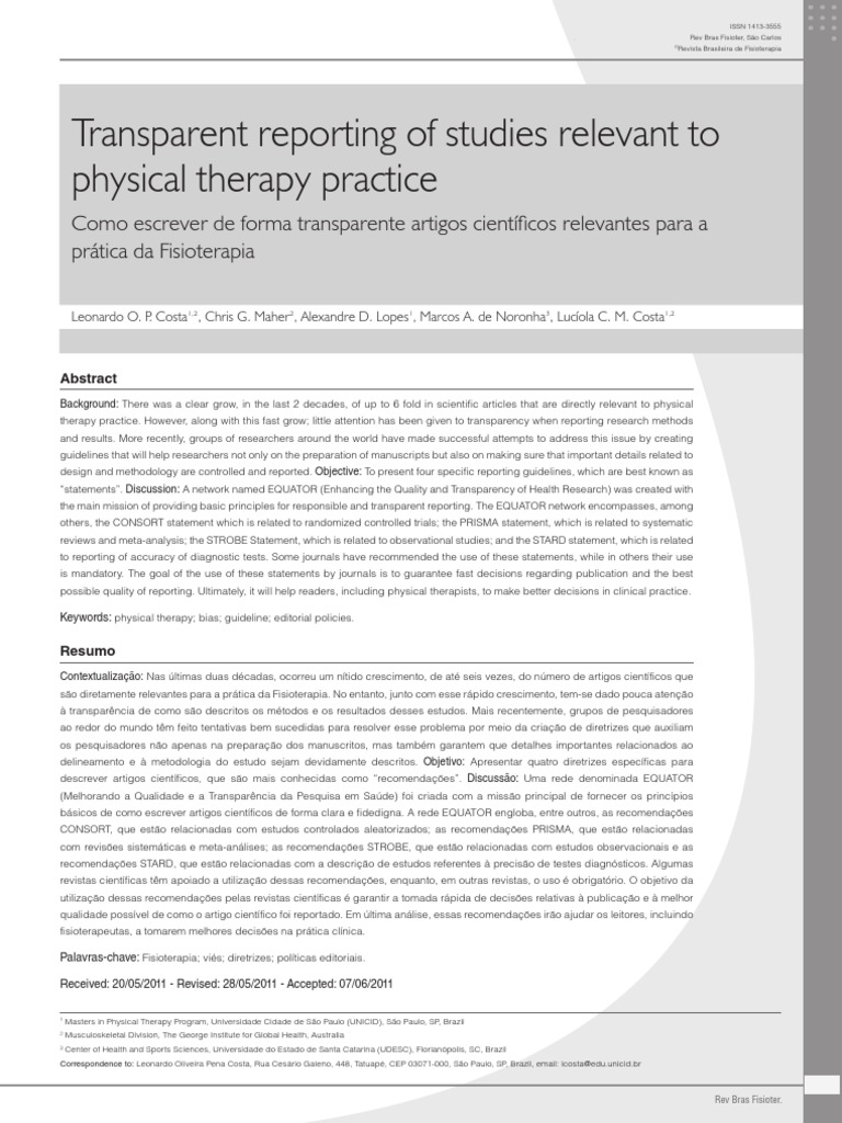 Transparent Reporting English RBF2011 | PDF | Systematic Review ...
