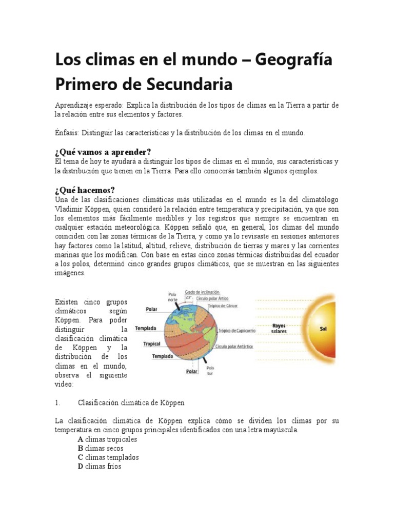 Clasificación y distribución de climas | PDF | Clima | Clima templado