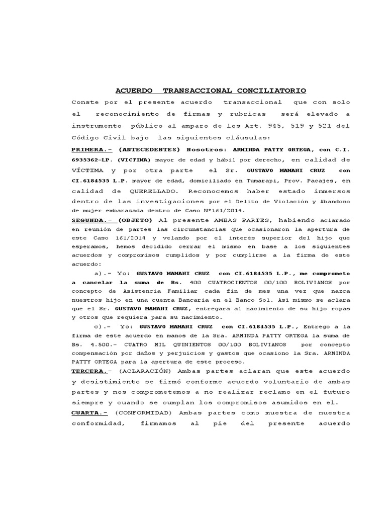 Acuerdo Conciliatorio Penal | PDF | Justicia | Crimen y violencia
