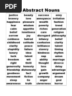 100 Abstract Nouns List