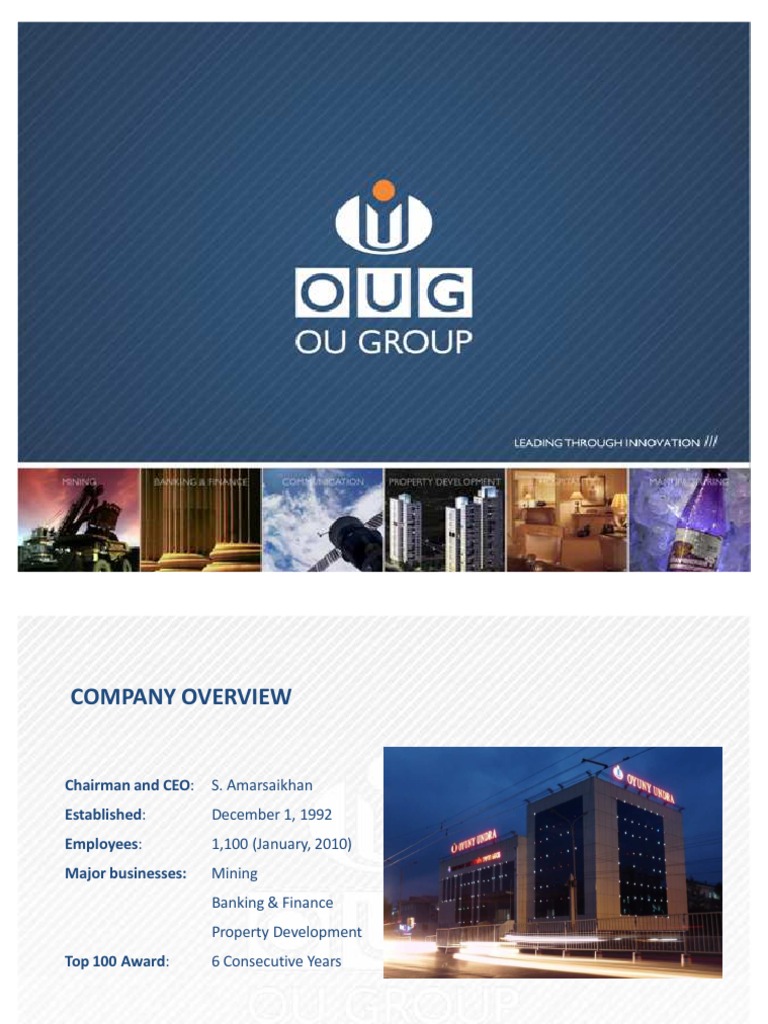 OUG Group Financial Services Overview | PDF | Mining | Economies