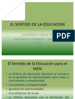 El Sentido de La Educacion