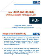 RA 7832 and Its IRR: (Anti-Electricity Pilferage Law)