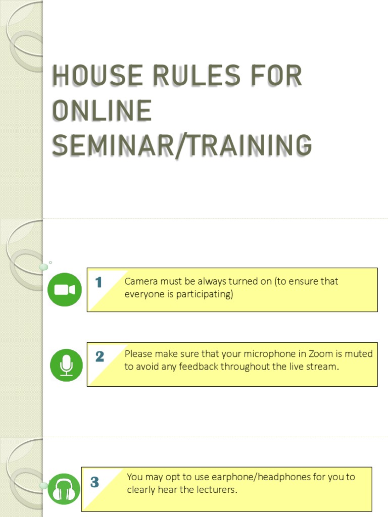 Online Seminar Training House Rules | PDF | Language Arts & Discipline