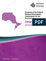 Proposal of The Federal Electoral Boundaries Commission For The Province of Ontario