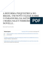 A Reforma Psiquiátrica no Brasil: um novo olhar sobre o paradigma da saúde mental