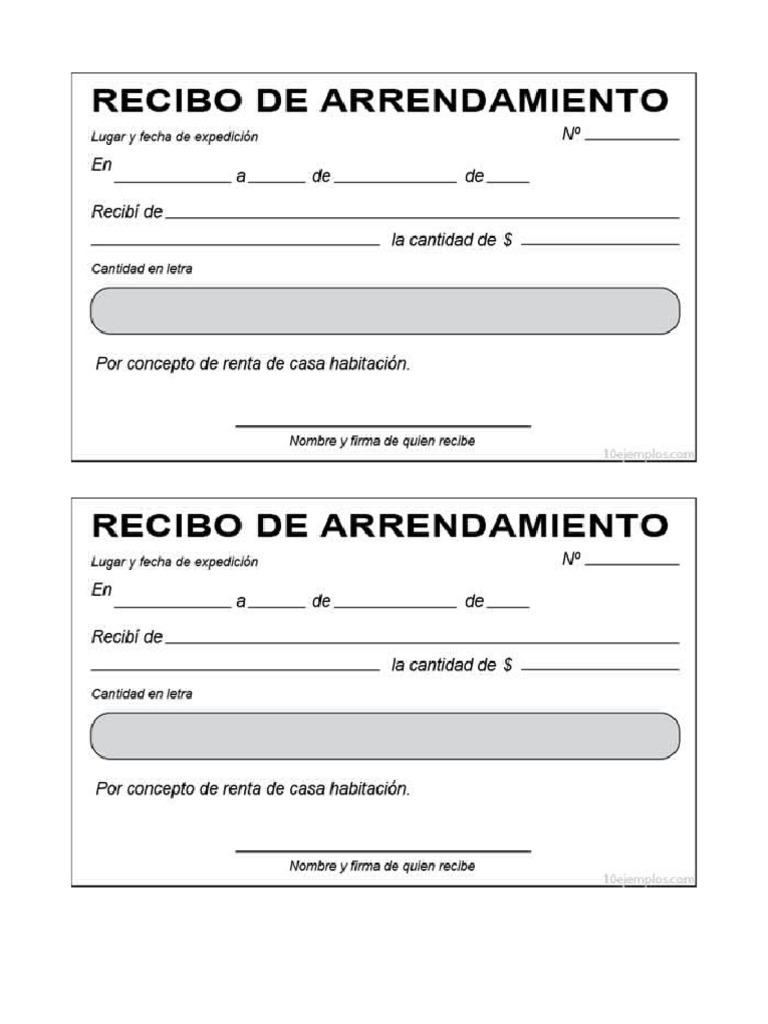 Recibo de Arrendamiento | PDF