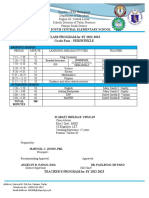 CLASS PROGRAM For SY 2022-2023 Grade Four - PERIWINKLE: Paniqui South Central Elementary School