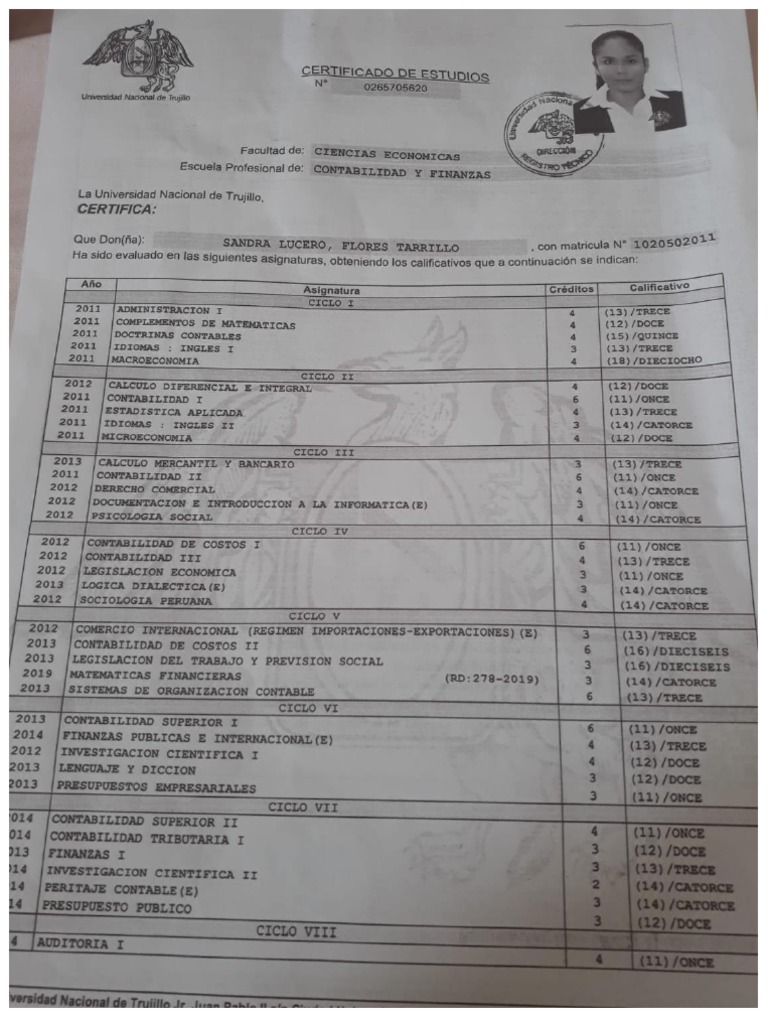 Certificado de Estudios | PDF