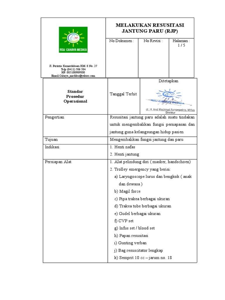 Spo Melakukan Resusitasi Jantung Paru (RJP) | PDF
