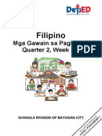 Mga Gawain Sa Pagkatuto Quarter 2, Week 1-5: Filipino