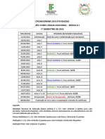 Cronograma PLA em Rede - 1º Semestre 2022 - Correto