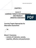 Module 3 Learning Targets For Performance and ProductOriented Assessment