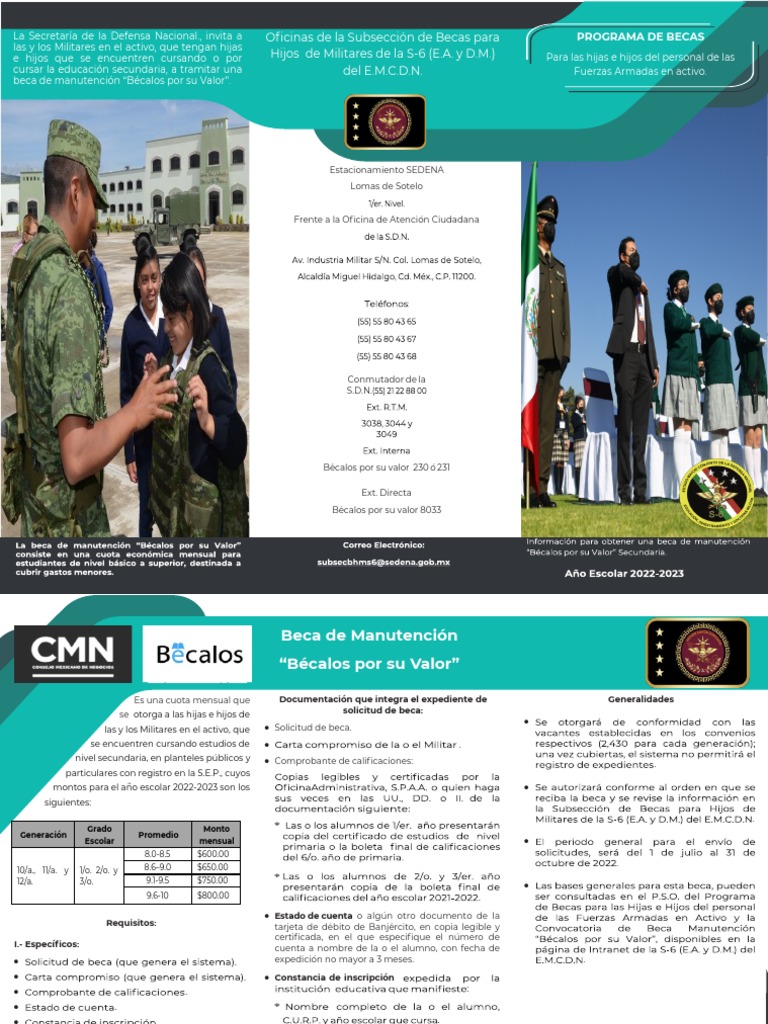 Triptico Becalos 22-23 | PDF