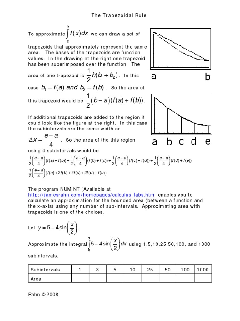 Trapezoidal Rule | PDF | Integral | Mathematical Analysis