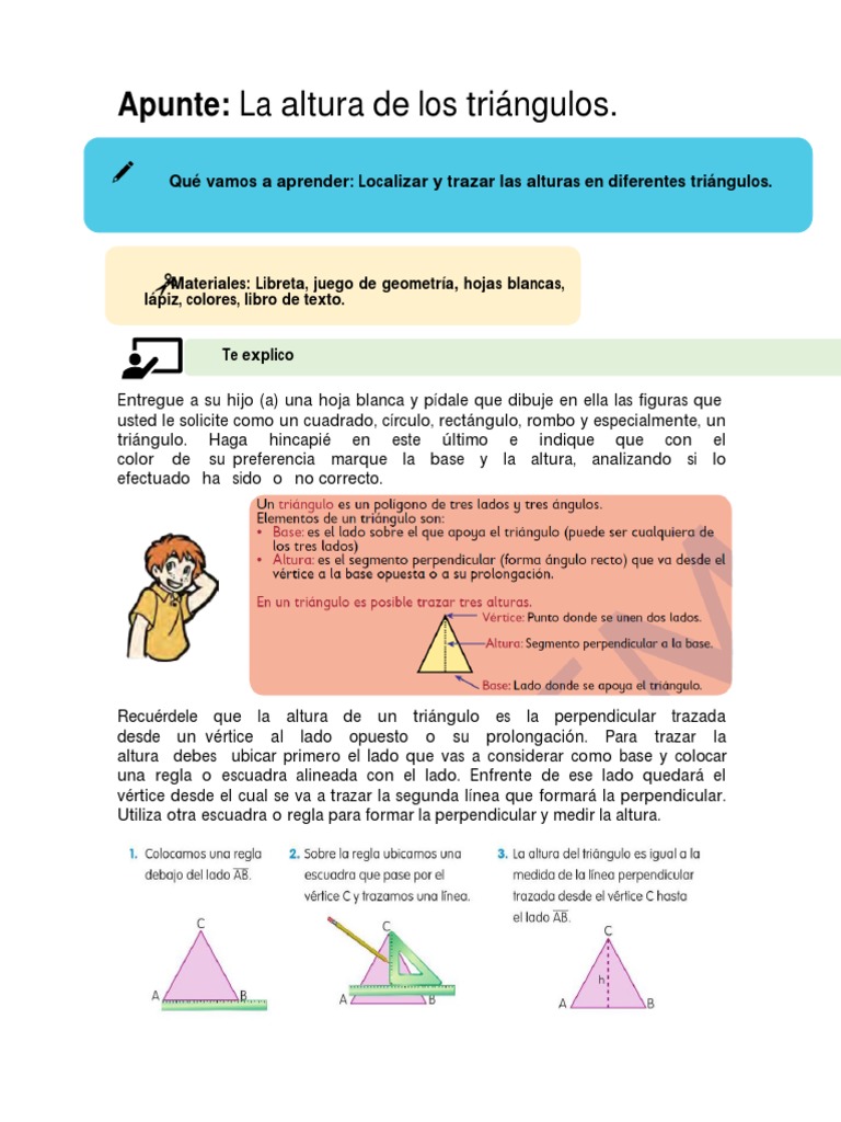Alturas de Triángulos en Primaria | PDF | Triángulo | Geometría Elemental