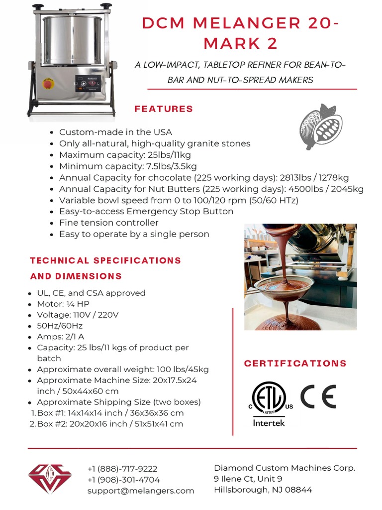 DCM Melanger 20 Specifications | PDF | Technology & Engineering