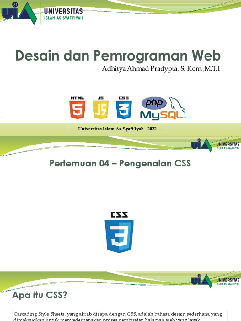 Desain Dan Pemrograman Web - P04 | PDF