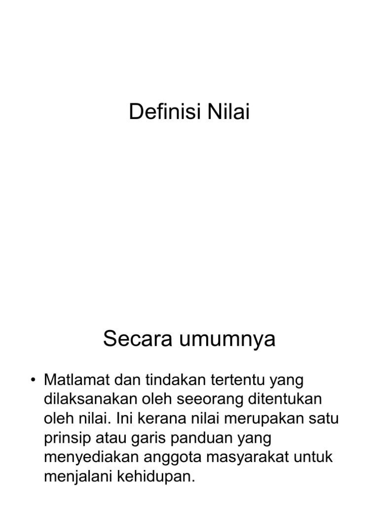 Jelaskan cadangan nilai dalam beberapa saat