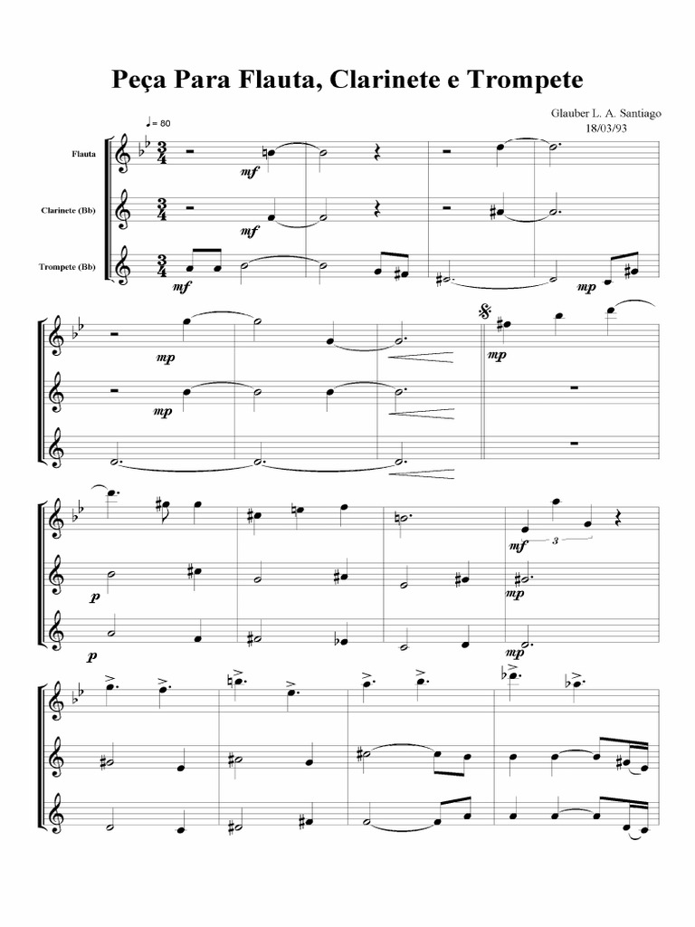 Peça para Flauta, e Trompete PDF