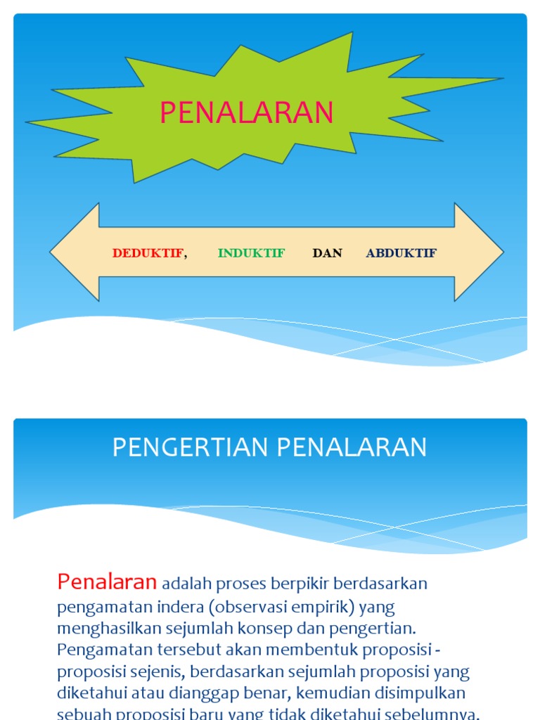 Jenis-Jenis Penalaran: Deduktif, Induktif, Abduktif | PDF | Karier ...