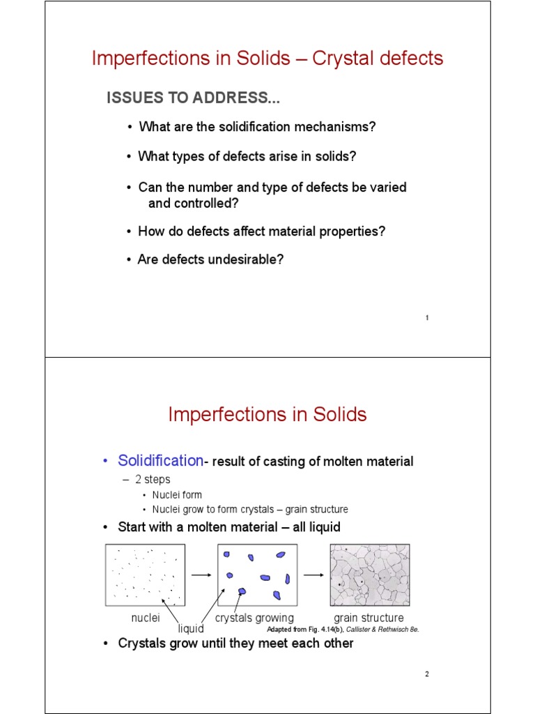Lecture 6 — Defects In Crystals. – DTUQS