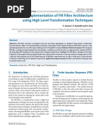 Design and Implementation of FIR Filter Architecture Using High Level Transformation Techniques