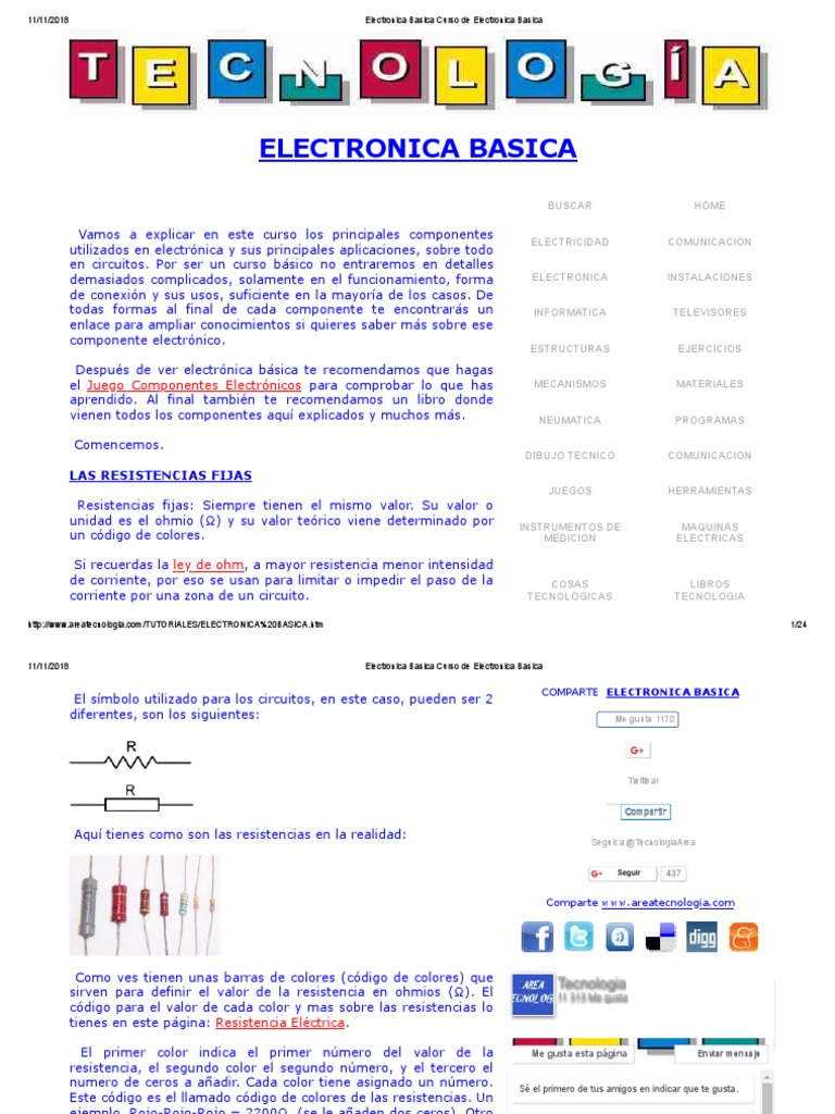 Electronica Basica Curso de Electronica Basica PDF Relé Diodo