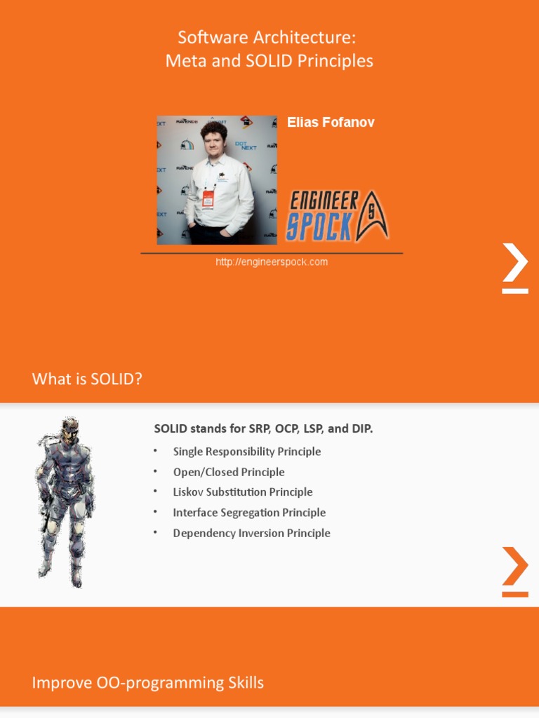Software Architecture: Meta and SOLID Principles: Elias Fofanov | PDF ...